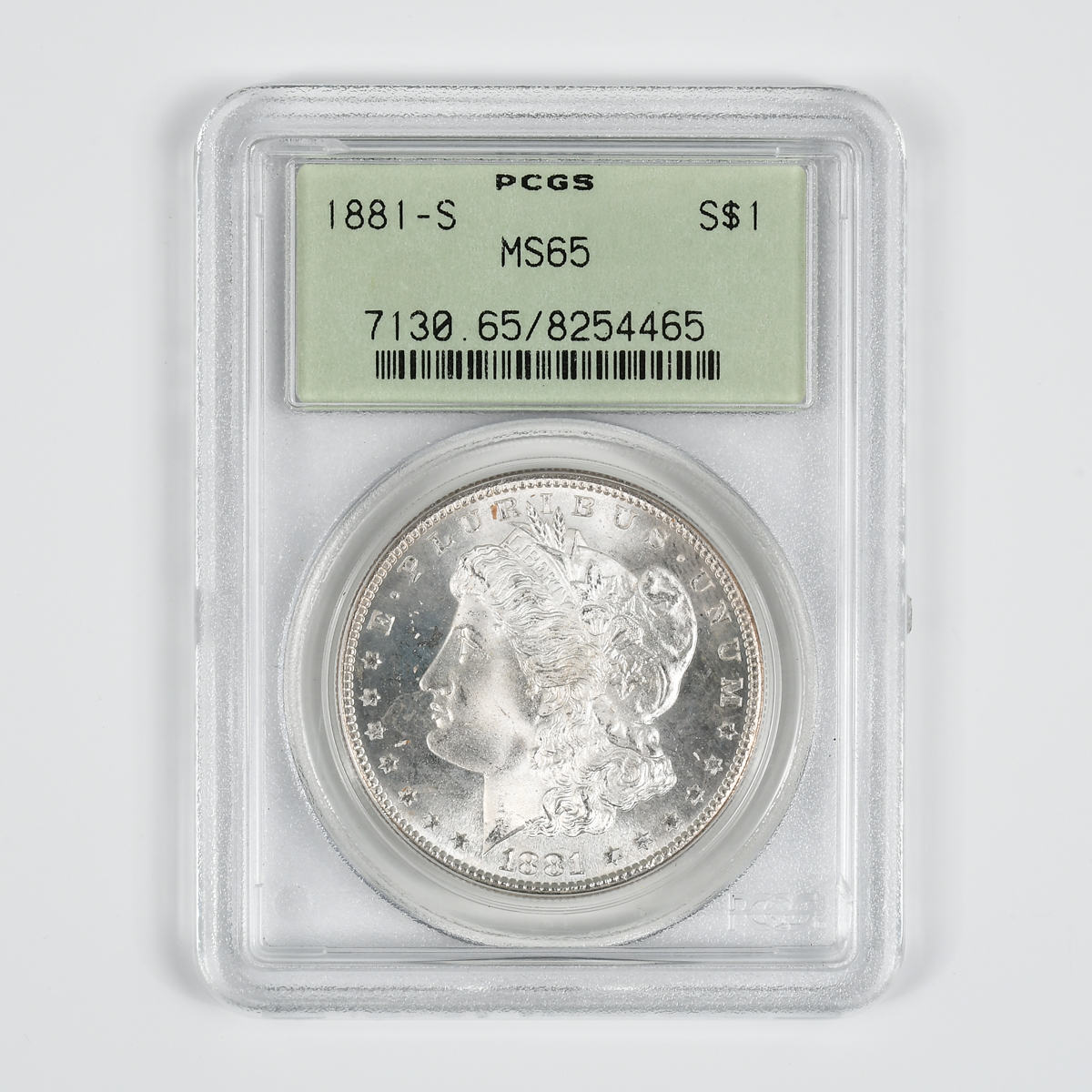 Appraisal: -S MORGAN SILVER DOLLAR PCGS MS One Morgan Silver Dollar