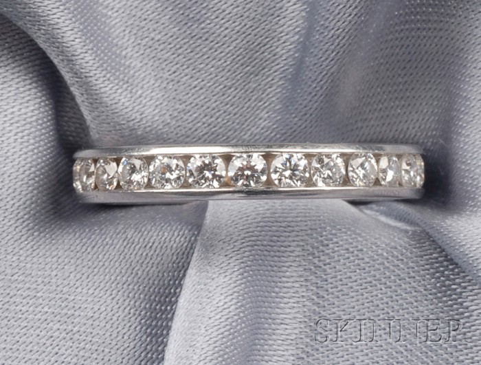 Appraisal: Platinum and Diamond Eternity Band Tiffany Co set with twenty-six