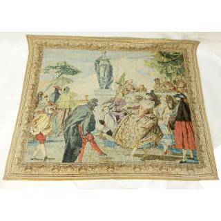 Appraisal: Large French Tiepolo Masquerade Wall Hanging Tapestry by D'art de