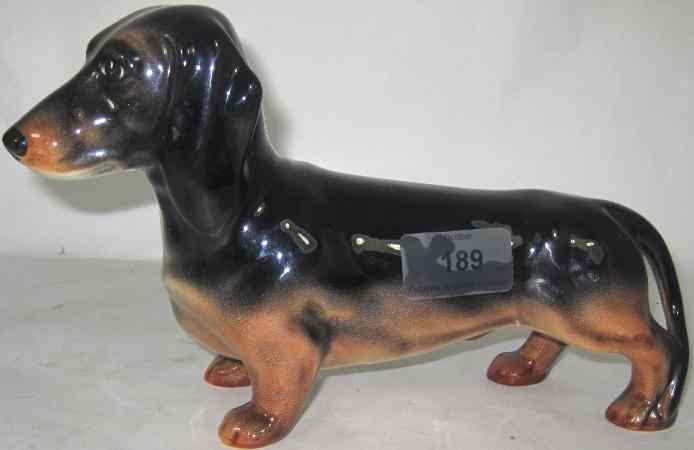 Appraisal: Beswick Large Dachshund Black Tan