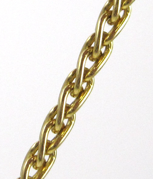 Appraisal: FOURTEEN KARAT GOLD ITALIAN CHAIN NECKLACE The yellow gold wheat