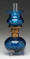 Appraisal: RARE HONEYCOMB MINI LAMP H - Deep sapphire blue with