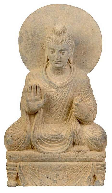 Appraisal: Carved Schist Figural Buddha Gandharan probably nd rd century depicted