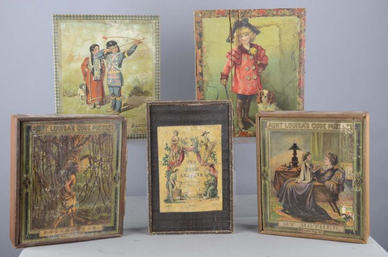 Appraisal: Lot Of Antique Picture Block Puzzles Includes - Aunt Louisa's