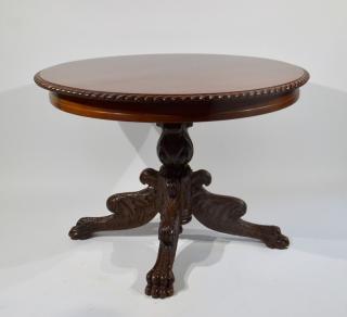 Appraisal: George C Flint NY Mahogany Hairy Paw Center Table NEW