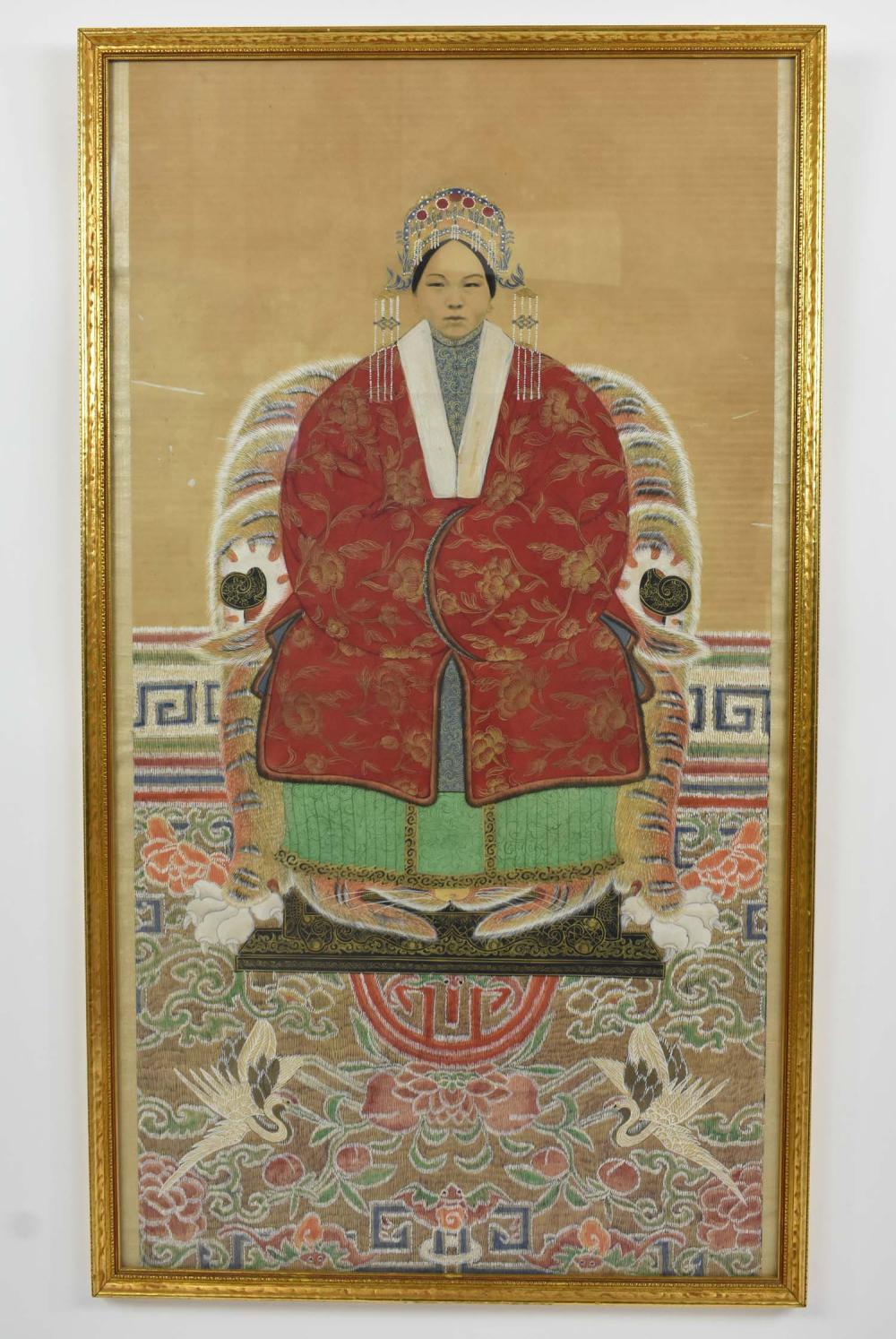 Appraisal: CHINESE ANCESTRAL PORTRAIT OF A PRINCESSProbably th Century Painted on