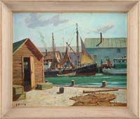 Appraisal: J J ENWRIGHT HJALMAR CAPPY AMUNDSEN American - BOATS AT