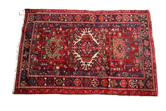 Appraisal: ORIENTAL RUG Second half th century Karaja Red ground '