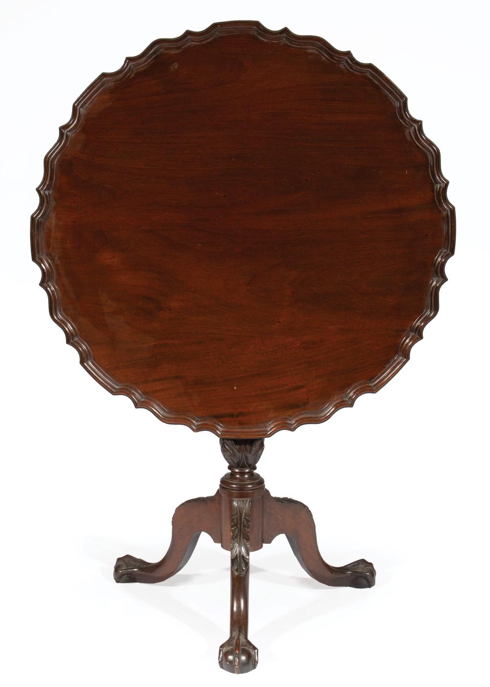 Appraisal: American Queen Anne-Style Mahogany Tilt-Top Tea Table pie crust top