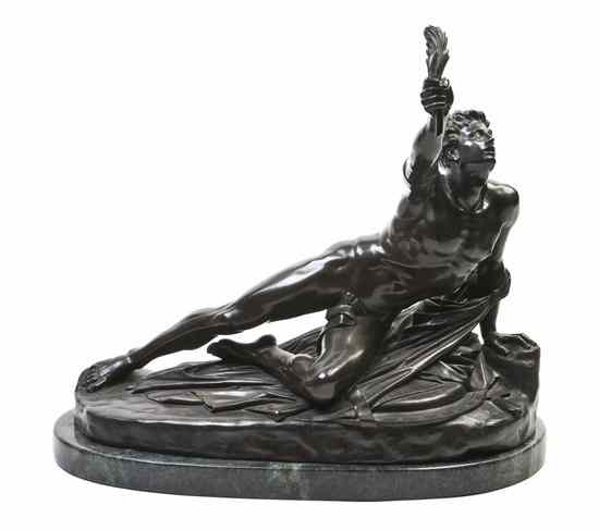 Appraisal: A French Bronze Figure after the Antique depicting a fallen