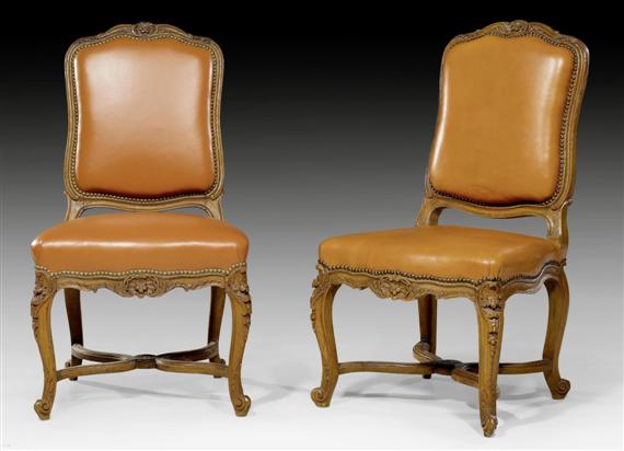 Appraisal: PAIR OF CHAIRS A LA REINE Regence Paris circa Shaped