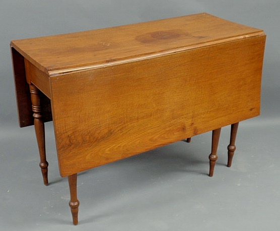 Appraisal: Sheraton walnut drop-leaf table c h top x ea leaf