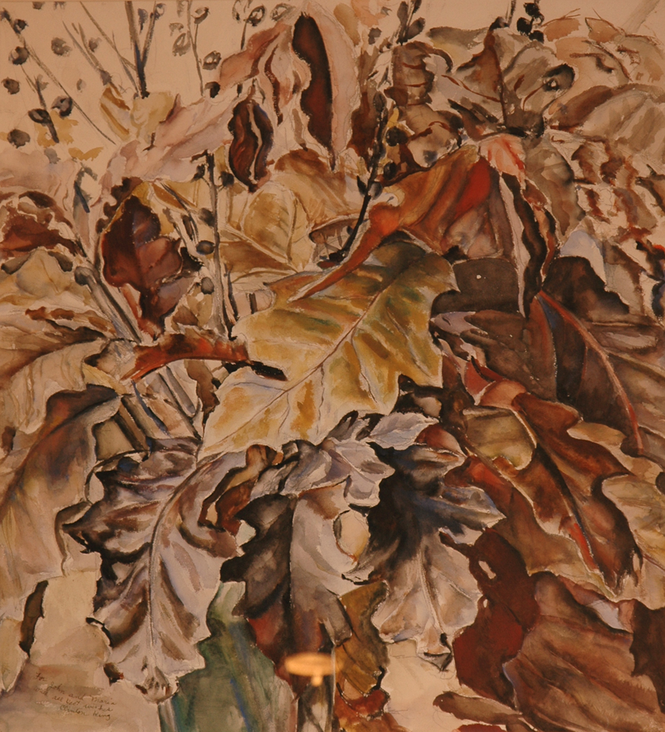 Appraisal: Clinton Blair King American - Still Life with Leaves Signed