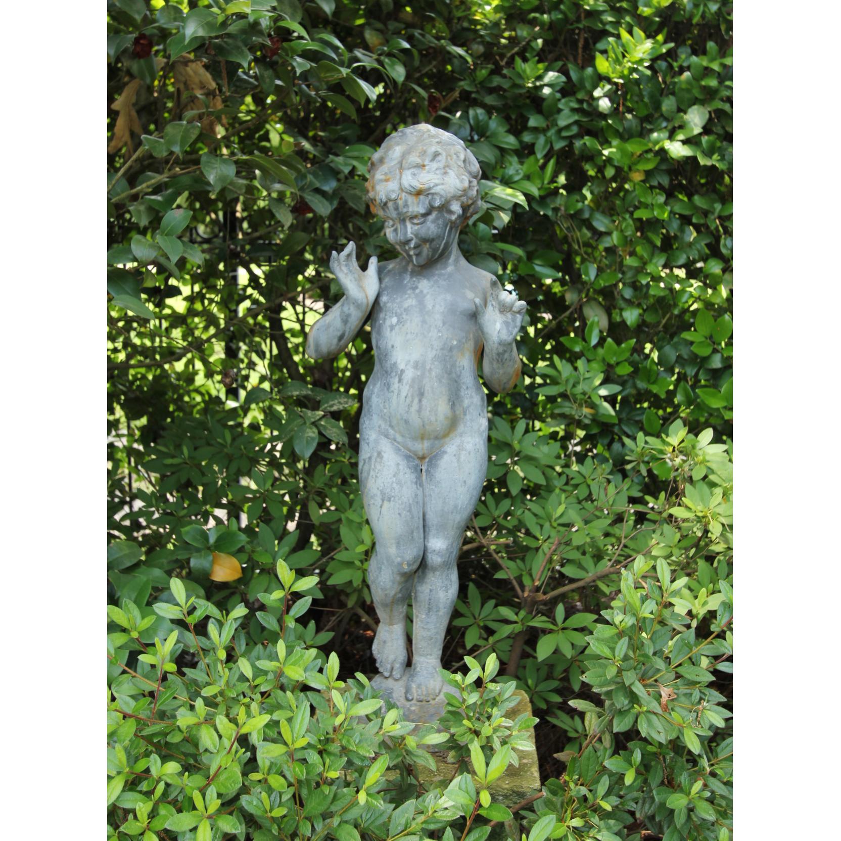 Appraisal: Italian Lead Garden Cupid hollow cast marked Made in Italy