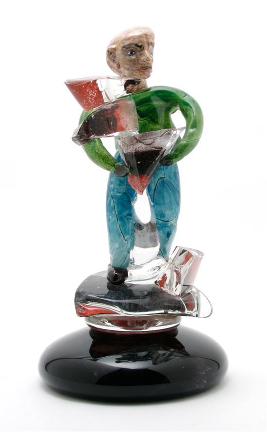 Appraisal: A Glass Figural Sculpture David Hopper in the form of