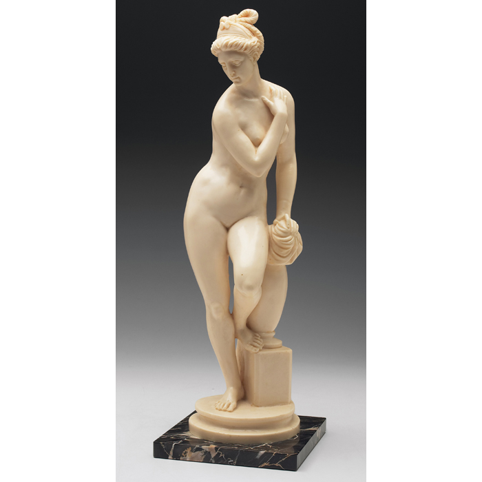 Appraisal: A Santini sculpture Italy large classical nude in resin mounted