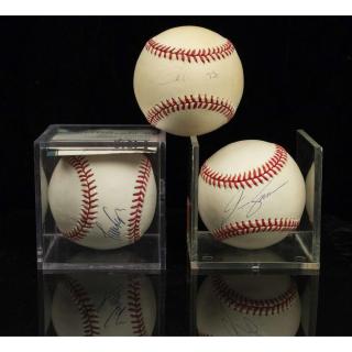 Appraisal: Three Autographed Baseballs w COA Lot of three autographed baseballs