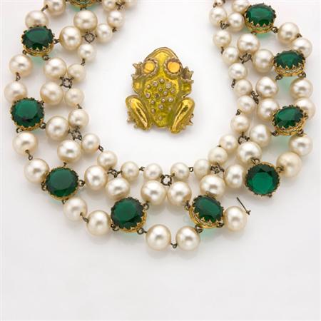 Appraisal: Group of Costume Jewelry and Carved Jade Bracelet Estimate -