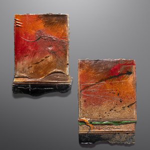 Appraisal: Don Reitz - Untitled Diptych fired stoneware each example signed