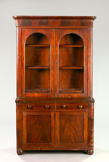 Appraisal: American Late Classical Flame Mahogany Secretary second quarter th century