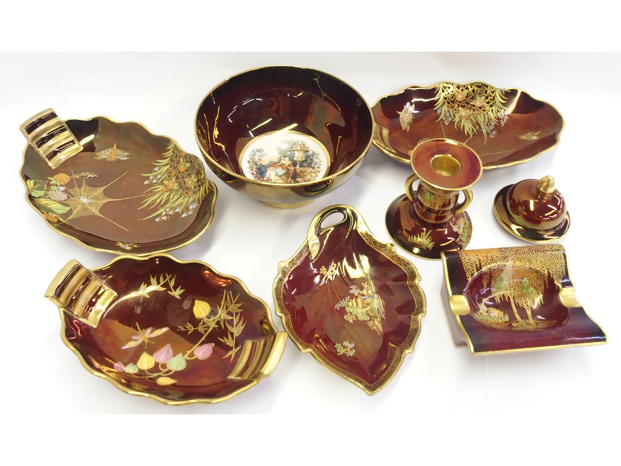 Appraisal: Seven Carlton Ware Rouge Royale table articles and one Crown