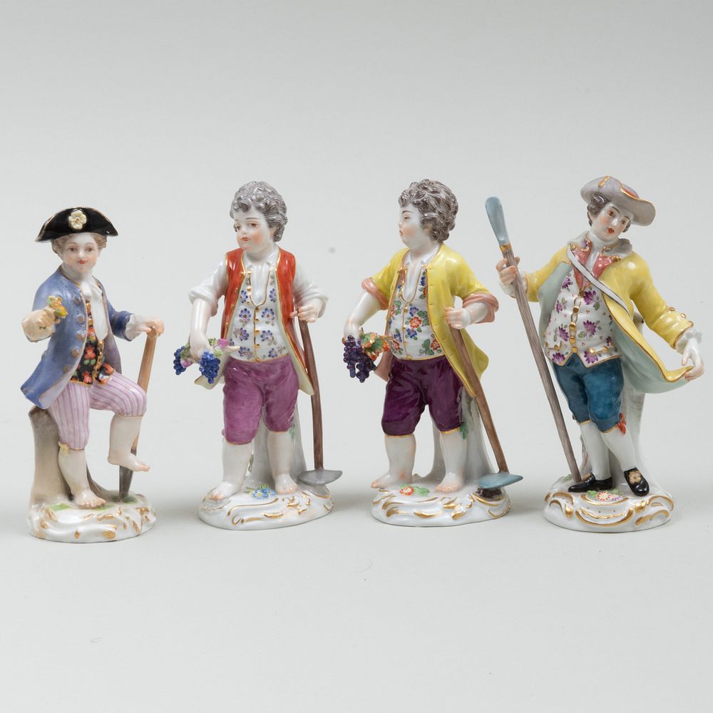 Appraisal: Group of Four Meissen Figures Each with blue crossed swords