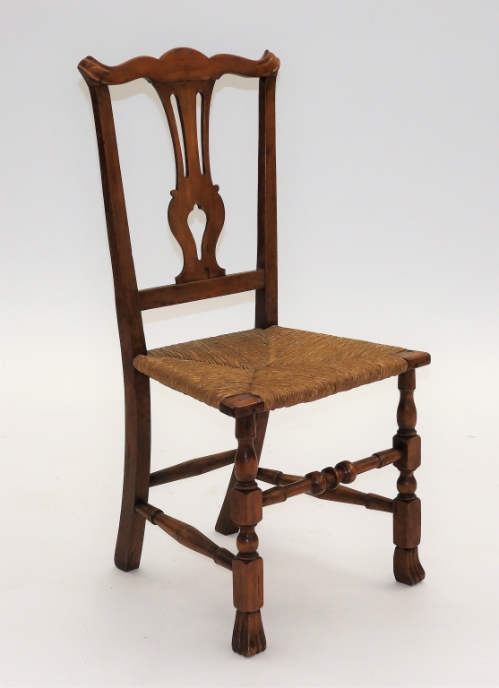 Appraisal: RARE C NEW ENGLAND SPANISH FOOT PILGRIM CHAIR New England