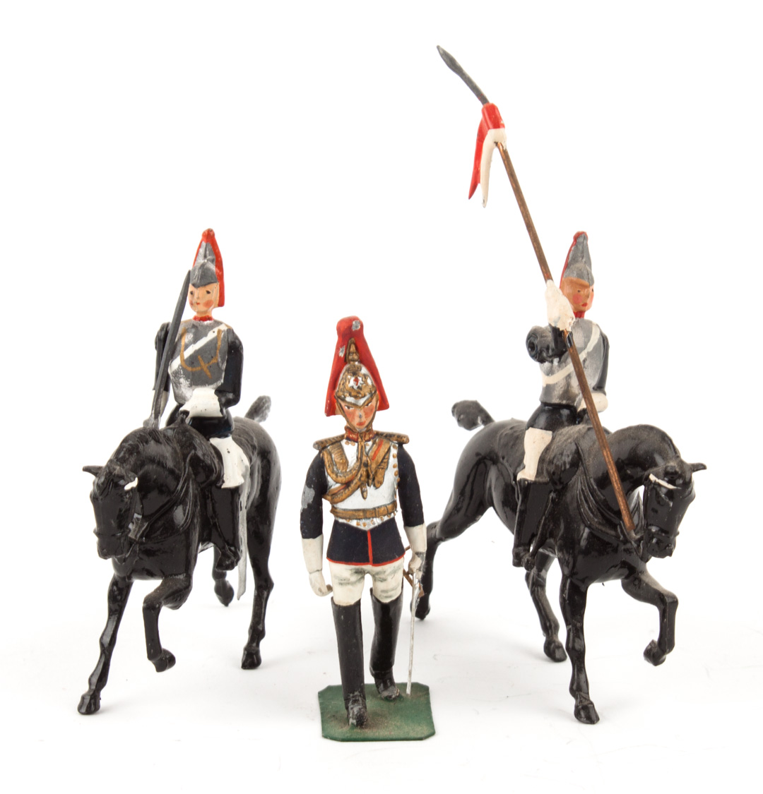 Appraisal: Britain's Napoleonic mounted lancers mounted figures and two similar foot