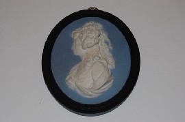 Appraisal: THC WEDGWOOD BLUE JASPER PLAQUE DEPICTING PRINCESSE DE LAMBALLE