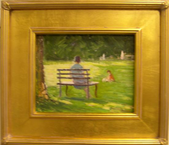 Appraisal: Roger Dennis American - oil on board In the Park