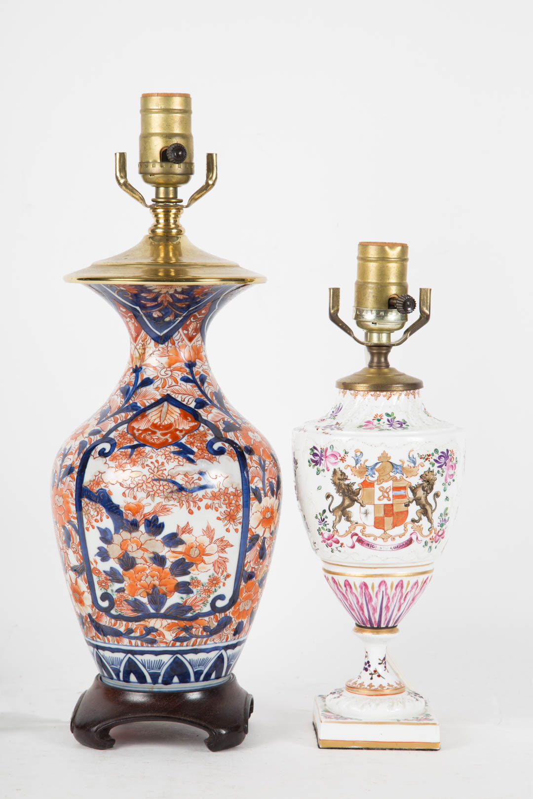 Appraisal: Japanese Imari porcelain lamp and Samson lamp Japanese Imari porcelain