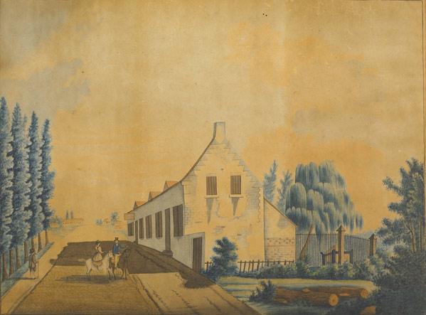 Appraisal: th C WATERCOLOR Early Norwalk Connecticut watercolor on paper in