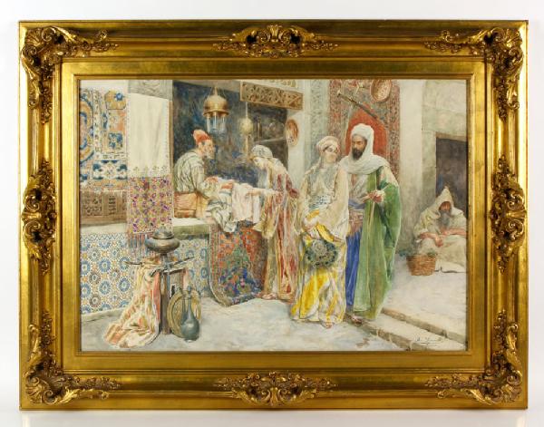 Appraisal: - Simonetti Market Scene W C Ettore Simonetti Italian -