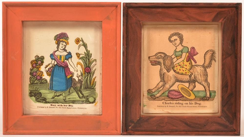 Appraisal: Two Early th Century Hand Colored Prints Two Early th