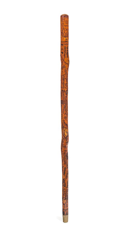 Appraisal: U of Michigan Law Folk Art Cane Measures tall Good