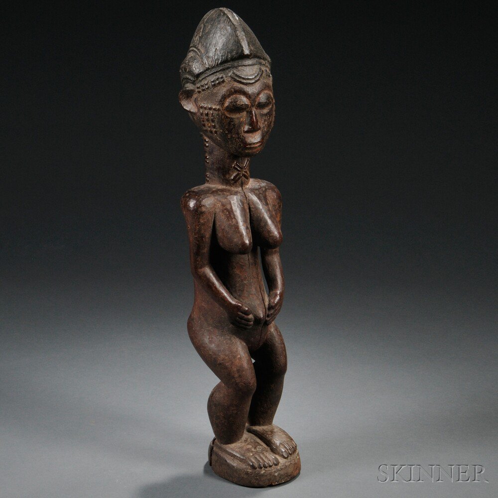 Appraisal: Baule-style Carved Wood Female Figure ht in Estimate - The