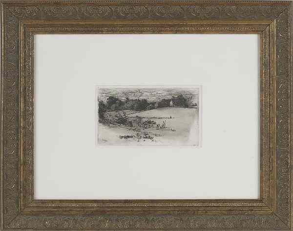 Appraisal: William Langson Lathrop American - engraved landscape x