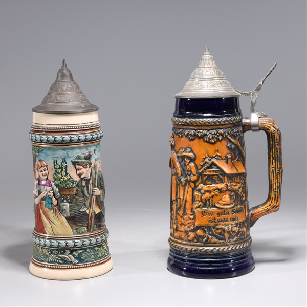 Appraisal: Two vintage German beer steins turn of the th century