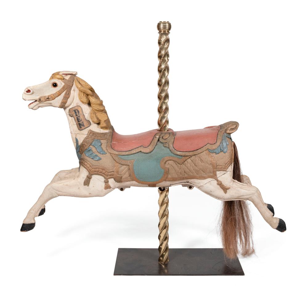 Appraisal: OUTSTANDING CARVED AND PAINTED CAROUSEL HORSE LATE TH EARLY TH