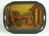 Appraisal: SERVING TRAY - HAND PAINTED RUSSIAN SERVING TRAY BLACK WITH