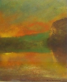 Appraisal: R J Bosler Mystical Landscape together with Yellow and Blue