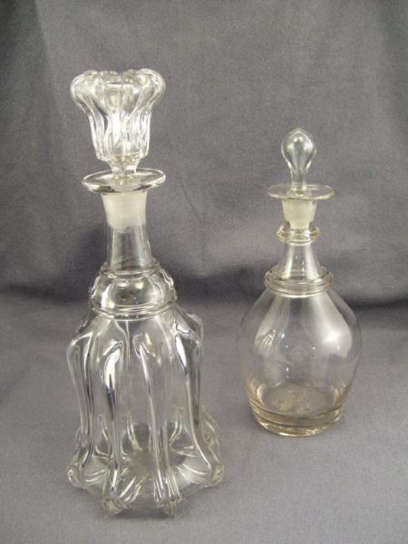 Appraisal: - Early Pittsburgh Glass Decanters Two early decanters Pillar mold