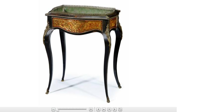 Appraisal: Louis XV style ebonized and boulle gilt-metal mounted jardiniere The