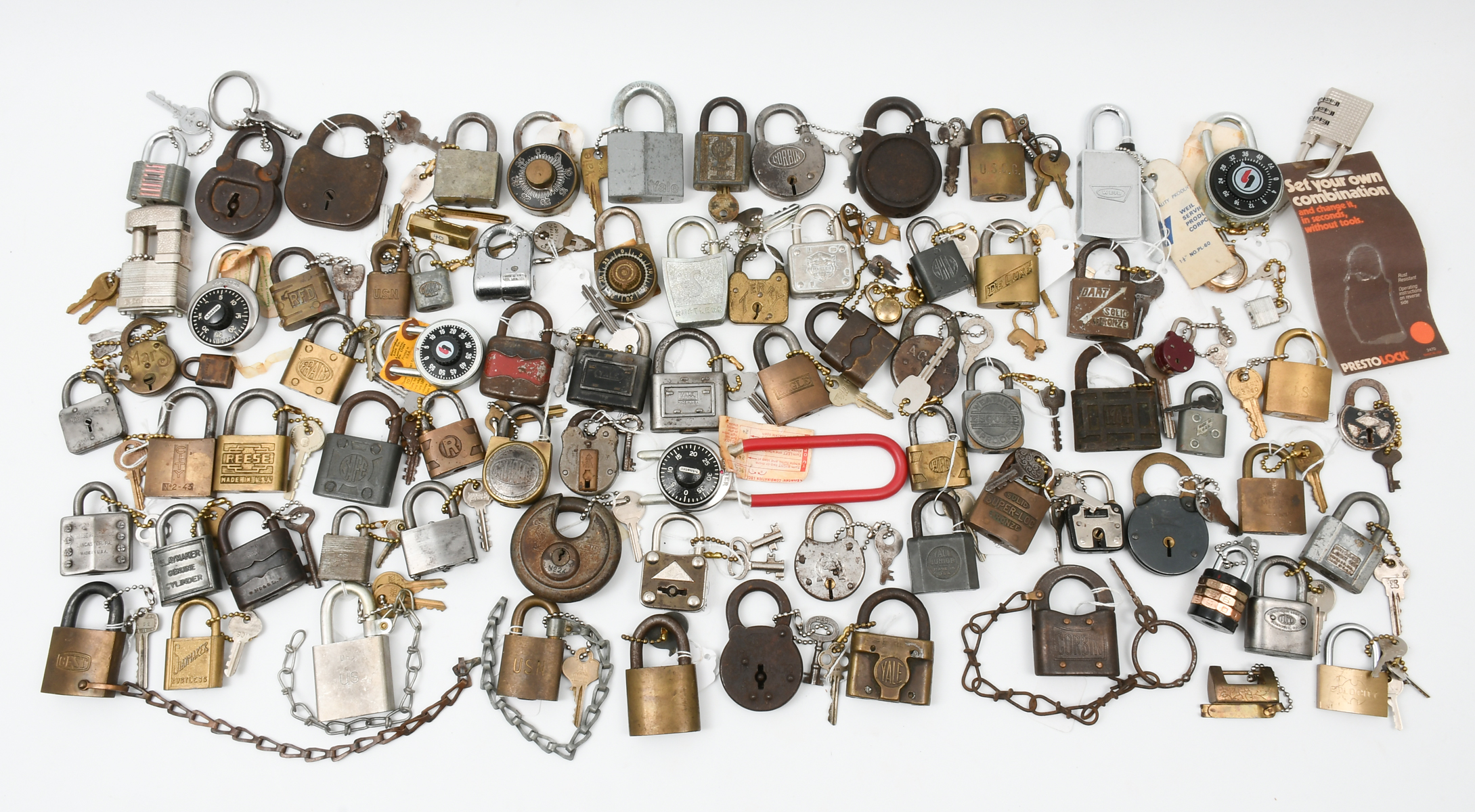 Appraisal: LARGE COLLECTION OF LOCKS A large collection of combination key