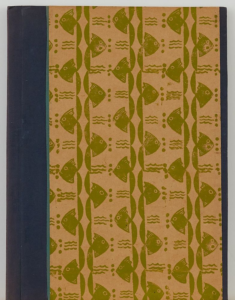 Appraisal: WPA Iowa Crafts Project Block Printed Notebook WPA Iowa Crafts