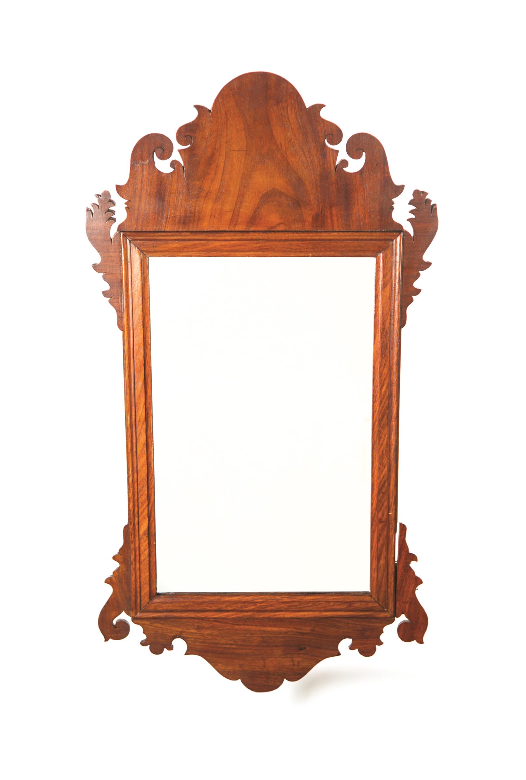 Appraisal: AMERICAN CHIPPENDALE MIRROR Second half- th century mahogany Repairs h