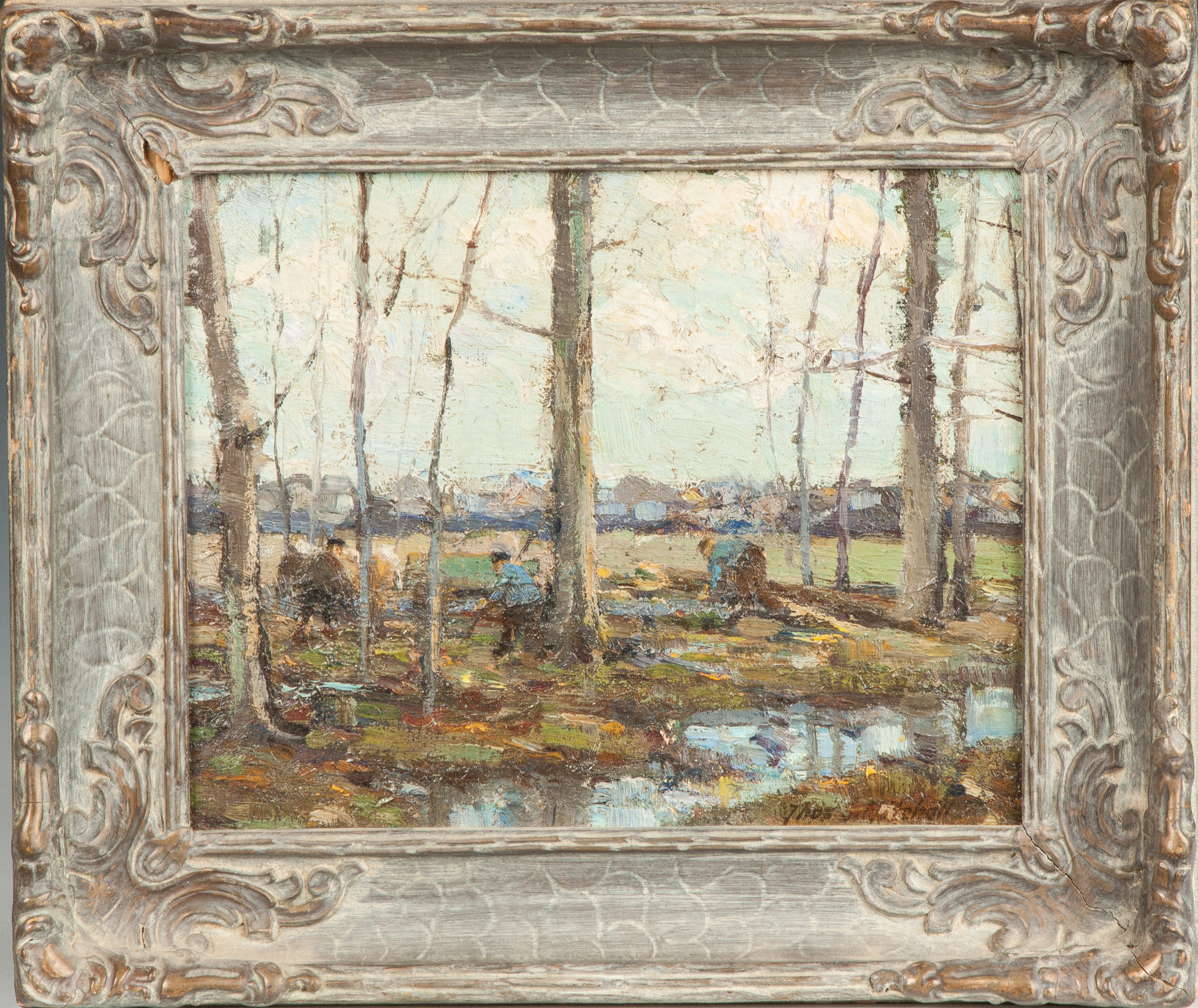 Appraisal: Thomas John Mitchell American - Autumn Scene with figures Sgn