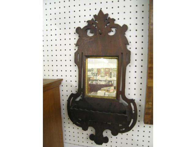 Appraisal: th Century Wall Mirror with Candle Box x