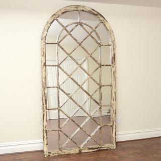 Appraisal: Architectural salvage window mounted as a mirror Architectural salvage window