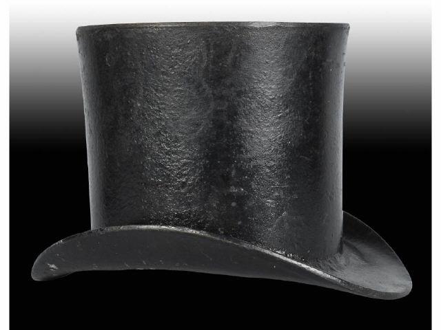 Appraisal: Top Hat Spittoon Cast Iron Doorstop Description Porcelain lined Marked